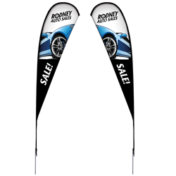 15' Tear Drop Sail Sign Kit Double-Sided with Spike Base