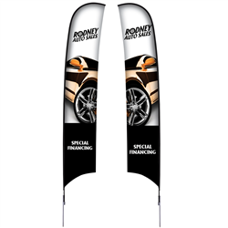 17' Razor Sail Sign Kit Double-Sided with Spike Base