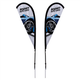 6' Tear Drop Sail Sign Kit Double-Sided with Spike Base