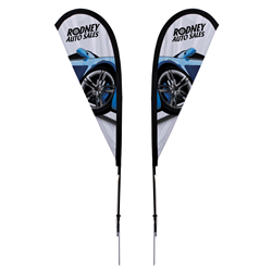 6' Tear Drop Sail Sign Kit Double-Sided with Spike Base