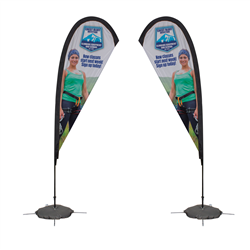 8' Tear Drop Sail Sign Kit 2-Sided with Scissor Base