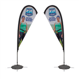 8' Tear Drop Sail Sign Kit 2-Sided with Scissor Base