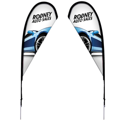 8' Tear Drop Sail Sign Kit 2-Sided with Spike Base