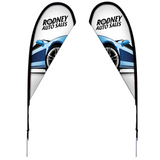 8' Tear Drop Sail Sign Kit 2-Sided with Spike Base